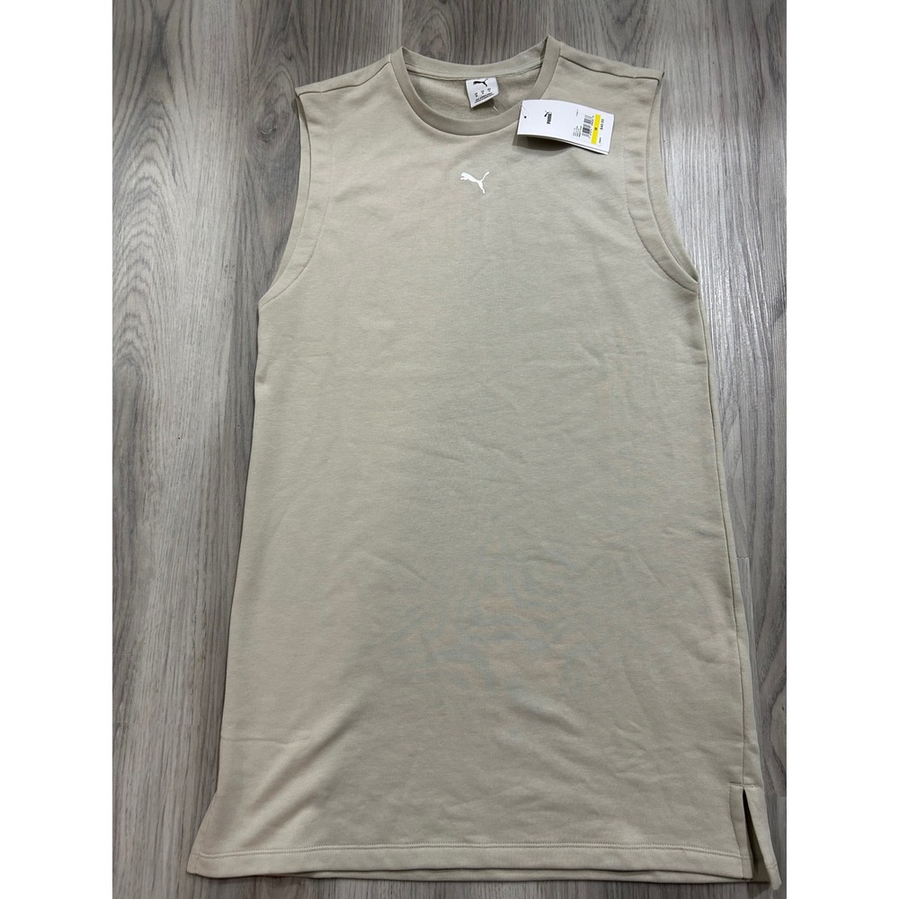 Puma Tank Dress Tan Sleeveless sport Athleisure Size M minimalist easy cleangirl